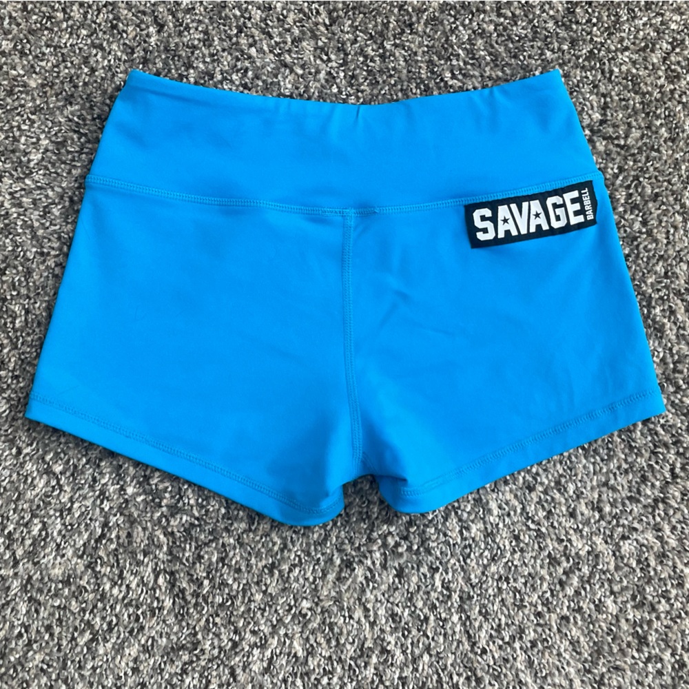 Savage Barbell Blue Sapphire Weightlifting Workout Shorts - XS